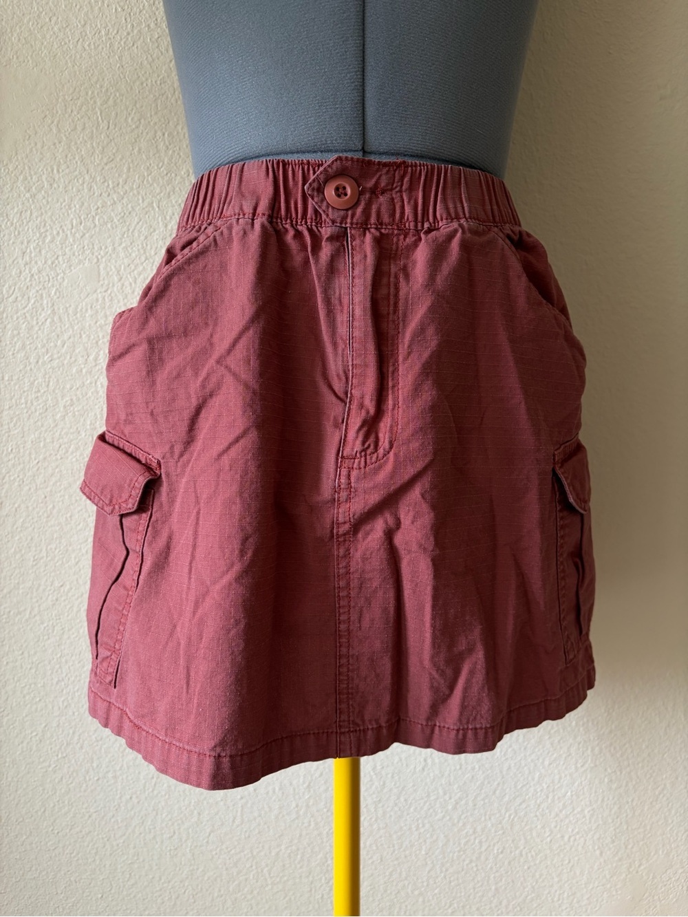 Harlow Rust Cargo Mini Skirt Utility Pocket Stretch Casual Skater Y2K Coastal - Picture 2 of 9